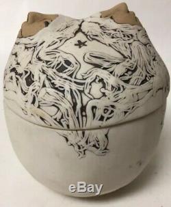Vintage Jude Holdsworth Studio Pottery Two Faces Lidded Box 1997