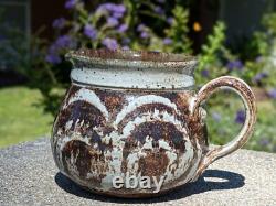 Vintage Ka Kwong Hui Studio Pottery Ewer Mid-Century Modern, Wax Resist Design