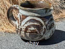 Vintage Ka Kwong Hui Studio Pottery Ewer Mid-Century Modern, Wax Resist Design