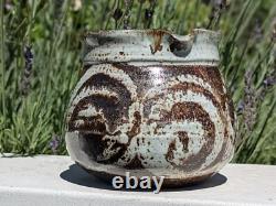 Vintage Ka Kwong Hui Studio Pottery Ewer Mid-Century Modern, Wax Resist Design