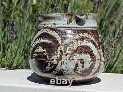 Vintage Ka Kwong Hui Studio Pottery Ewer Mid-Century Modern, Wax Resist Design