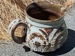 Vintage Ka Kwong Hui Studio Pottery Ewer Mid-Century Modern, Wax Resist Design