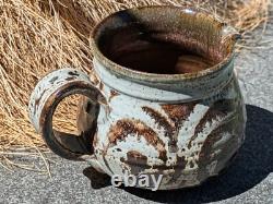 Vintage Ka Kwong Hui Studio Pottery Ewer Mid-Century Modern, Wax Resist Design