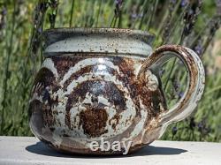 Vintage Ka Kwong Hui Studio Pottery Ewer Mid-Century Modern, Wax Resist Design