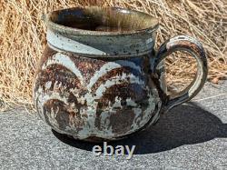 Vintage Ka Kwong Hui Studio Pottery Ewer Mid-Century Modern, Wax Resist Design