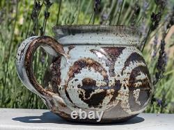 Vintage Ka Kwong Hui Studio Pottery Ewer Mid-Century Modern, Wax Resist Design