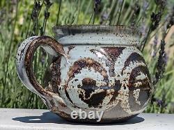 Vintage Ka Kwong Hui Studio Pottery Ewer Mid-Century Modern, Wax Resist Design