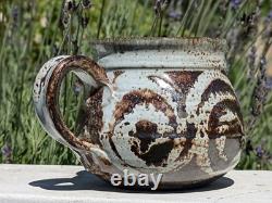 Vintage Ka Kwong Hui Studio Pottery Ewer Mid-Century Modern, Wax Resist Design