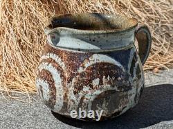 Vintage Ka Kwong Hui Studio Pottery Ewer Mid-Century Modern, Wax Resist Design