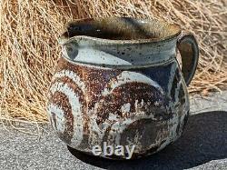 Vintage Ka Kwong Hui Studio Pottery Ewer Mid-Century Modern, Wax Resist Design