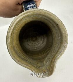Vintage Karen Karnes American Studio Pottery Banded Stoneware Pitcher Jug Vase