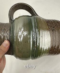 Vintage Karen Karnes American Studio Pottery Banded Stoneware Pitcher Jug Vase