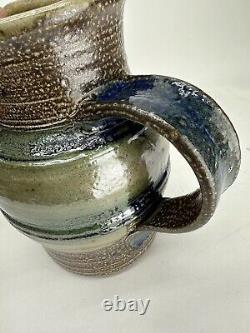 Vintage Karen Karnes American Studio Pottery Banded Stoneware Pitcher Jug Vase