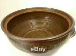 Vintage Karen Karnes Studio Pottery Large Lidded Casserole Wood Fired Stoneware