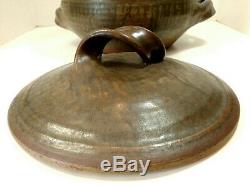 Vintage Karen Karnes Studio Pottery Large Lidded Casserole Wood Fired Stoneware