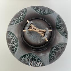 Vintage Ken Jensen Studio Pottery Jar Raku Island Seaside Handmade ArtisanSigned