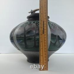 Vintage Ken Jensen Studio Pottery Jar Raku Island Seaside Handmade ArtisanSigned