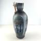 Vintage Ken Jensen Studio Pottery Vase Raku Ocean Mountains Trees Artisan Signed
