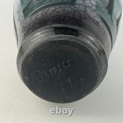 Vintage Ken Jensen Studio Pottery Vase Raku Ocean Mountains Trees Artisan Signed