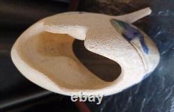 Vintage Ken Pick Signed Studio Art Pottery Abstract Footed Vase Signed MCM
