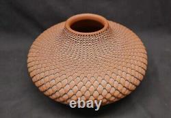 Vintage Kenny Standhardt Large Studio Pottery Basket Vase Vessel 10.5×6.5 Inch