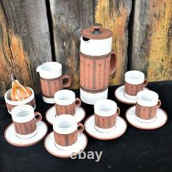 Vintage Kentmere Studio Pottery Coffee Set Mug Teapot England Gordon Barbara Fox