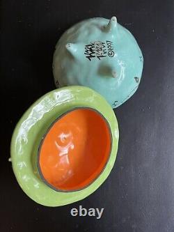 Vintage Kri Kri Studio 1997 Art Pottery Ceramic Sugar Bowl Retired