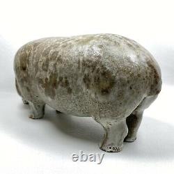 Vintage LOET VANDERVEEN Hippopotamus Sculpture Signed Hippo Studio Pottery Art