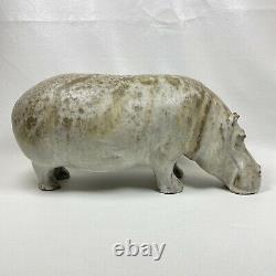 Vintage LOET VANDERVEEN Hippopotamus Sculpture Signed Hippo Studio Pottery Art