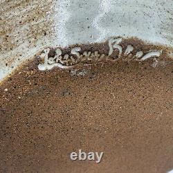 Vintage Lake Superior Art Studio Pottery Jar speckled brown ombre glaze Lidded