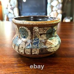 Vintage Lapid Israel Pottery Vase Studio Art Abstract Signed 5 x 4