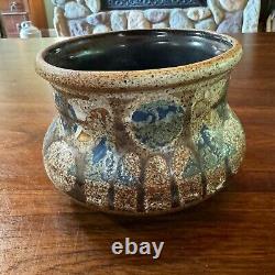 Vintage Lapid Israel Pottery Vase Studio Art Abstract Signed 5 x 4