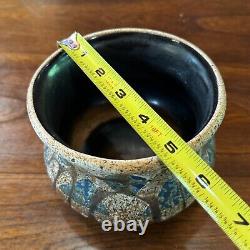 Vintage Lapid Israel Pottery Vase Studio Art Abstract Signed 5 x 4
