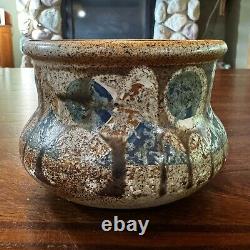 Vintage Lapid Israel Pottery Vase Studio Art Abstract Signed 5 x 4