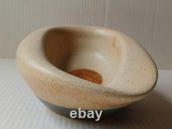 Vintage Lapid Israel Studio Art Pottery Vase MCM Biomorphic Hand Painted Esther