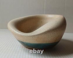 Vintage Lapid Israel Studio Art Pottery Vase MCM Biomorphic Hand Painted Esther