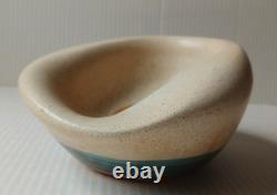 Vintage Lapid Israel Studio Art Pottery Vase MCM Biomorphic Hand Painted Esther