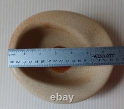 Vintage Lapid Israel Studio Art Pottery Vase MCM Biomorphic Hand Painted Esther