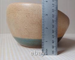 Vintage Lapid Israel Studio Art Pottery Vase MCM Biomorphic Hand Painted Esther