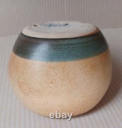 Vintage Lapid Israel Studio Art Pottery Vase MCM Biomorphic Hand Painted Esther