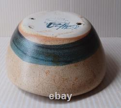 Vintage Lapid Israel Studio Art Pottery Vase MCM Biomorphic Hand Painted Esther