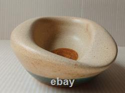 Vintage Lapid Israel Studio Art Pottery Vase MCM Biomorphic Hand Painted Esther