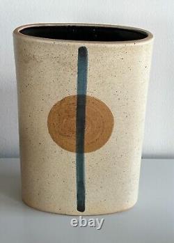 Vintage Lapid Israel Studio Pottery Large Abstract Vase #152 Signed