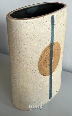 Vintage Lapid Israel Studio Pottery Large Abstract Vase #152 Signed