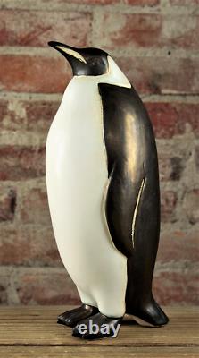 Vintage Large Raku Ceramic Art Studio Pottery Penguin Bird Sculpture Figurine