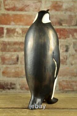 Vintage Large Raku Ceramic Art Studio Pottery Penguin Bird Sculpture Figurine