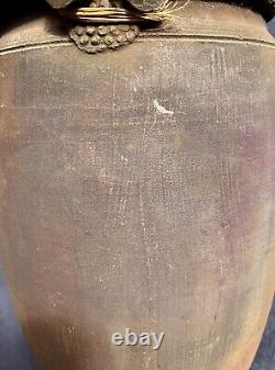 Vintage Large Southwestern Studio Pottery Raku Glazed Lidded Jar Signed 12.25