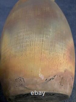 Vintage Large Southwestern Studio Pottery Raku Glazed Lidded Jar Signed 12.25