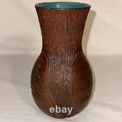 Vintage Large Studio Art Pottery Heavy Stoneware Vase Signed 7