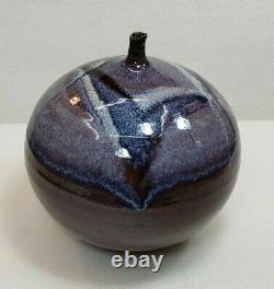 Vintage Large Studio Stoneware Pottery Weed Pot Vase Hand Thrown Drip Glaze